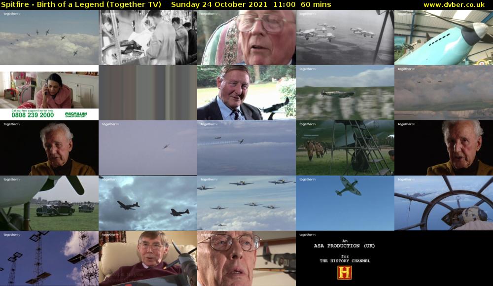 Spitfire - Birth of a Legend (Together TV) Sunday 24 October 2021 11:00 - 12:00