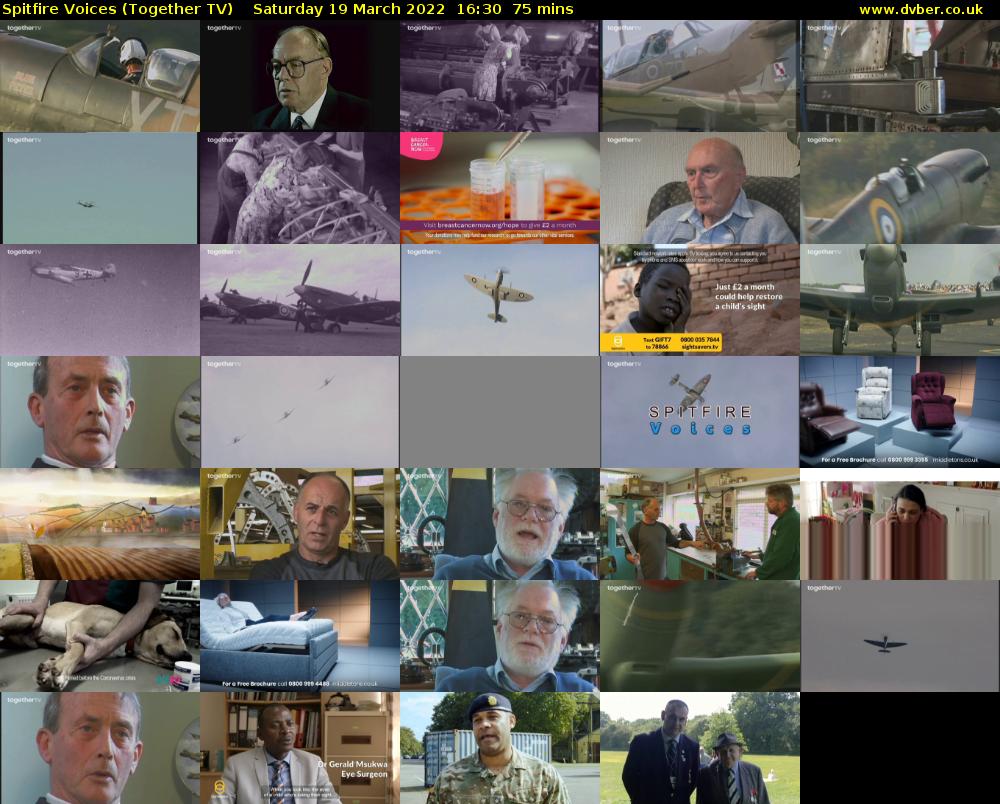 Spitfire Voices (Together TV) Saturday 19 March 2022 16:30 - 17:45