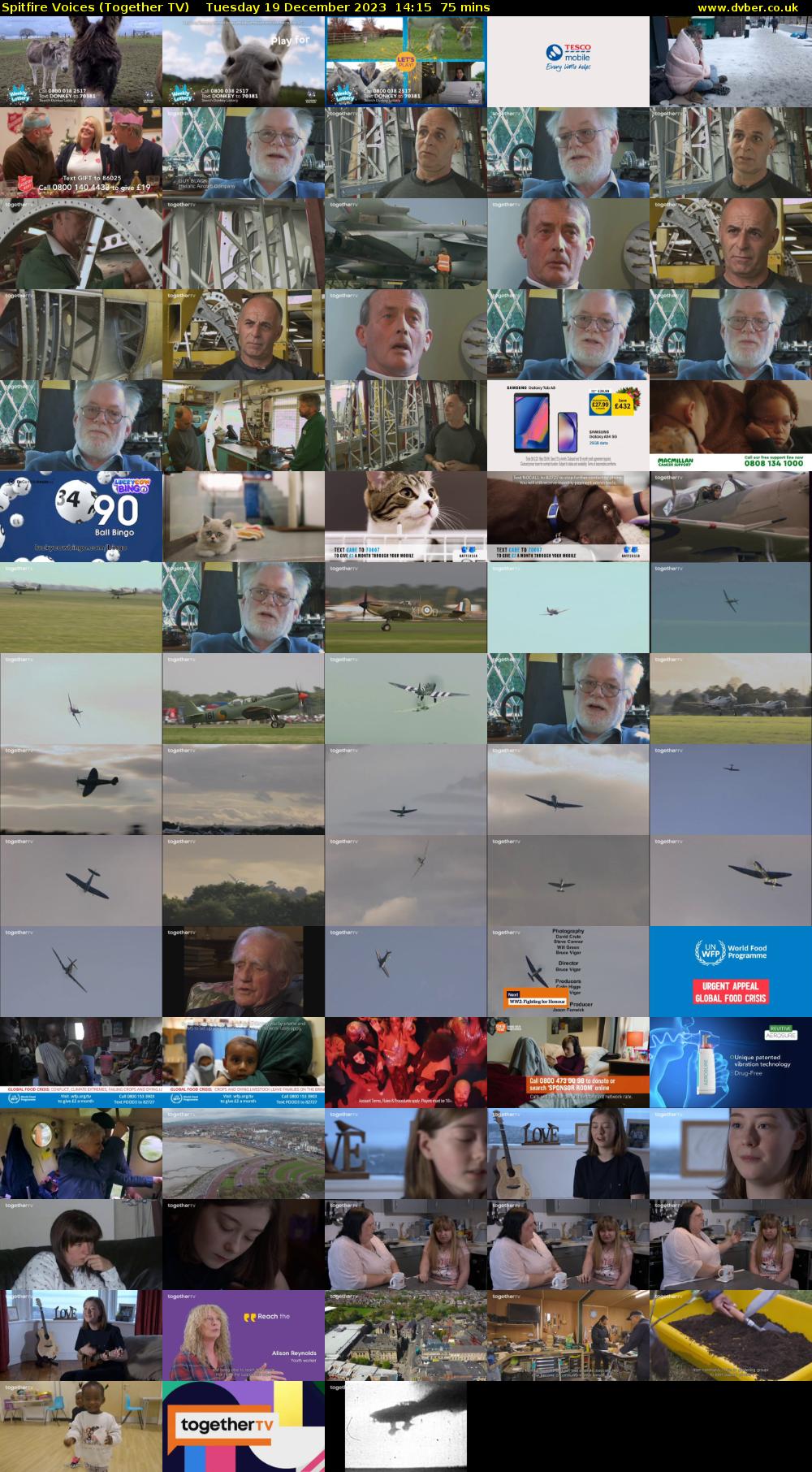 Spitfire Voices (Together TV) Tuesday 19 December 2023 14:15 - 15:30