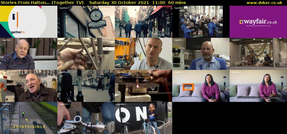 Stories From Hatton... (Together TV) Saturday 30 October 2021 11:00 - 12:00