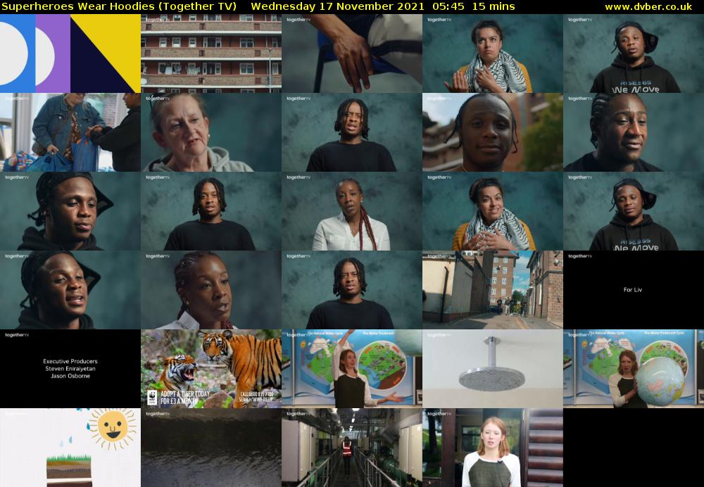 Superheroes Wear Hoodies (Together TV) Wednesday 17 November 2021 05:45 - 06:00