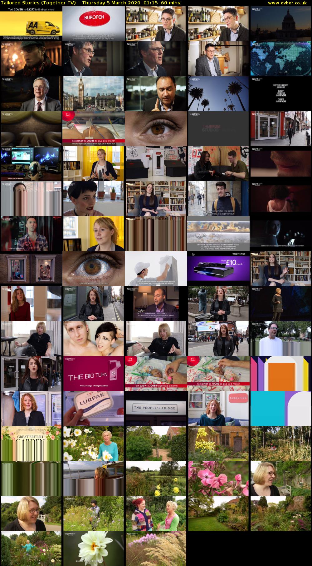 Tailored Stories (Together TV) Thursday 5 March 2020 01:15 - 02:15