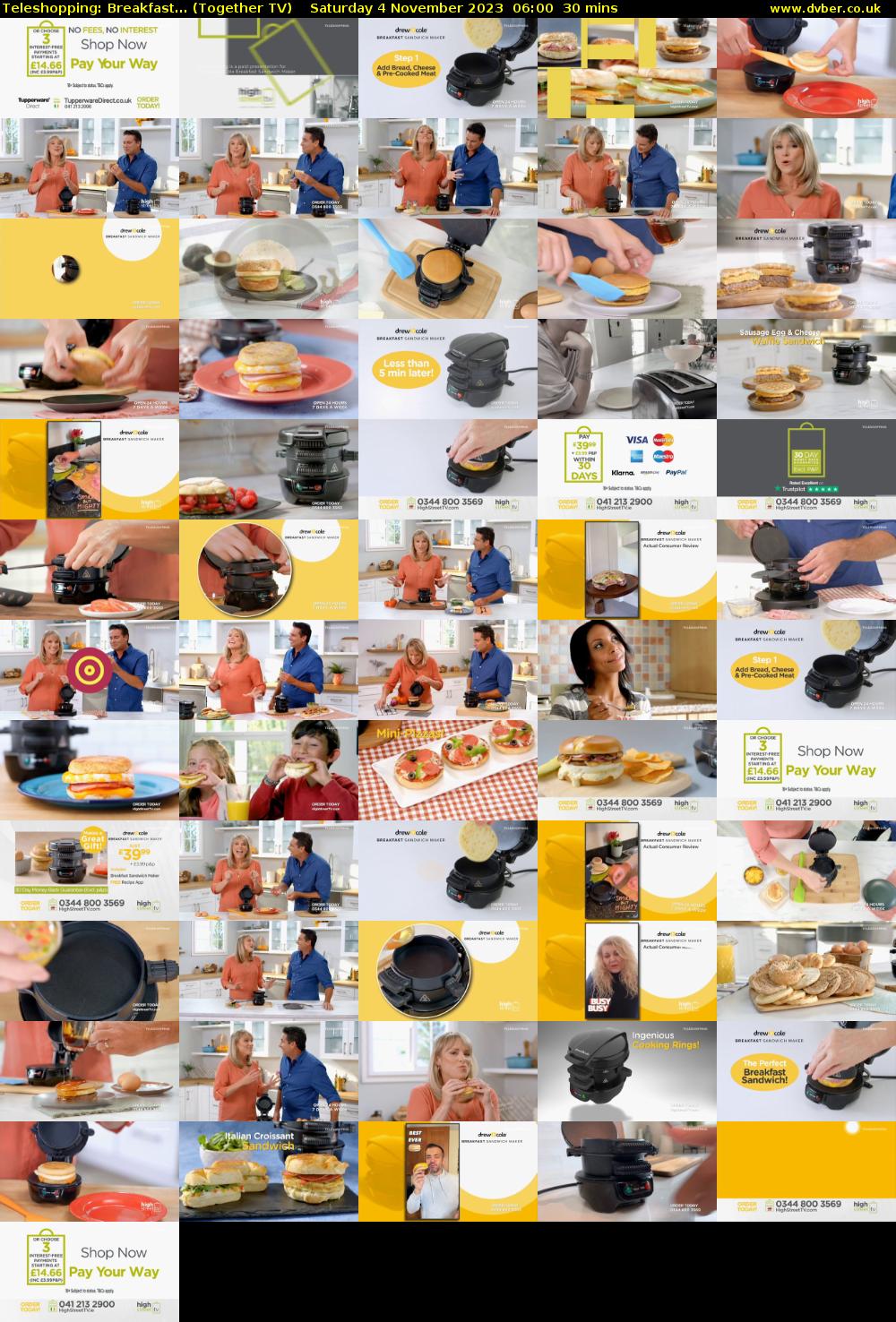 Teleshopping: Breakfast... (Together TV) Saturday 4 November 2023 06:00 - 06:30