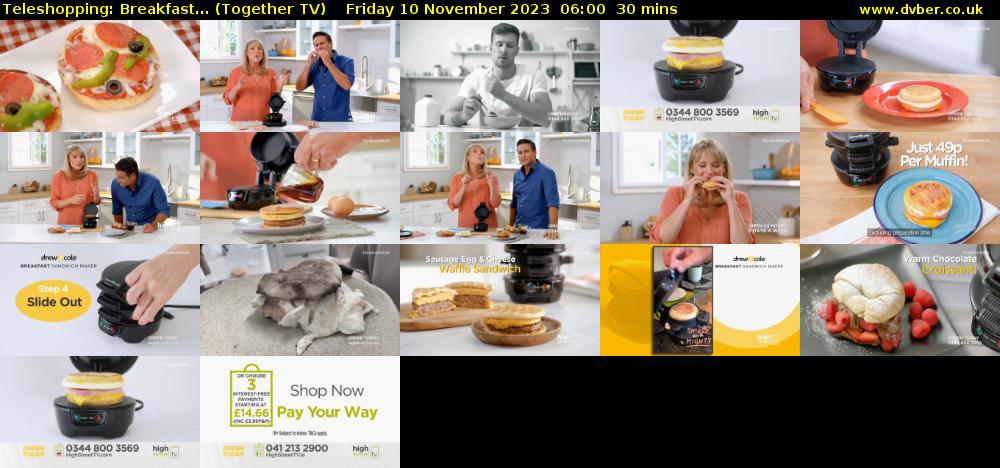 Teleshopping: Breakfast... (Together TV) Friday 10 November 2023 06:00 - 06:30