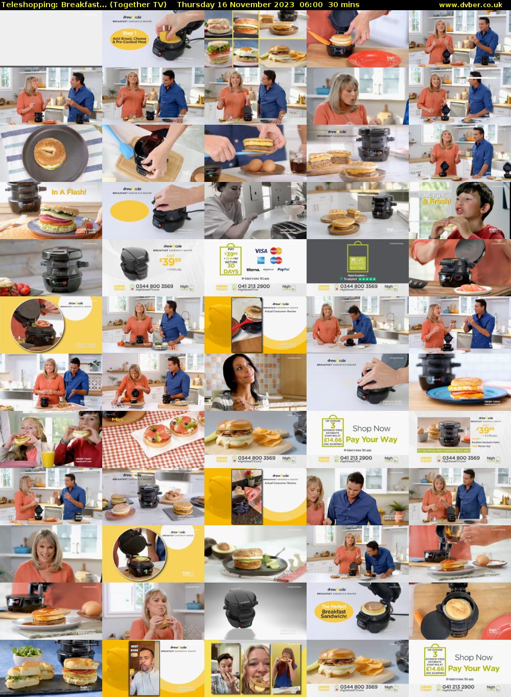 Teleshopping: Breakfast... (Together TV) Thursday 16 November 2023 06:00 - 06:30