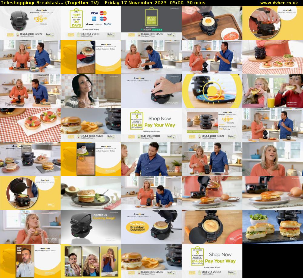 Teleshopping: Breakfast... (Together TV) Friday 17 November 2023 05:00 - 05:30
