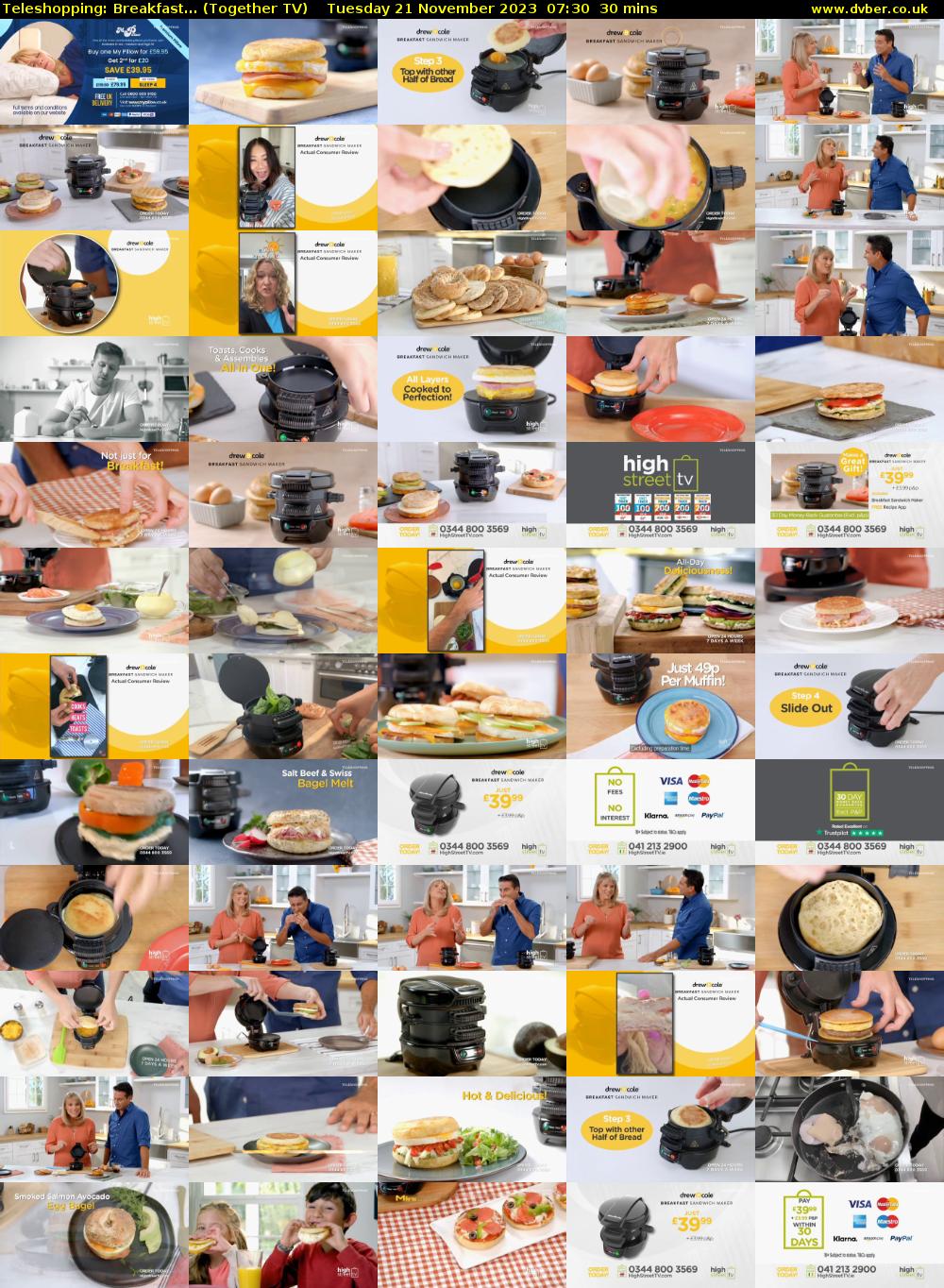 Teleshopping: Breakfast... (Together TV) Tuesday 21 November 2023 07:30 - 08:00