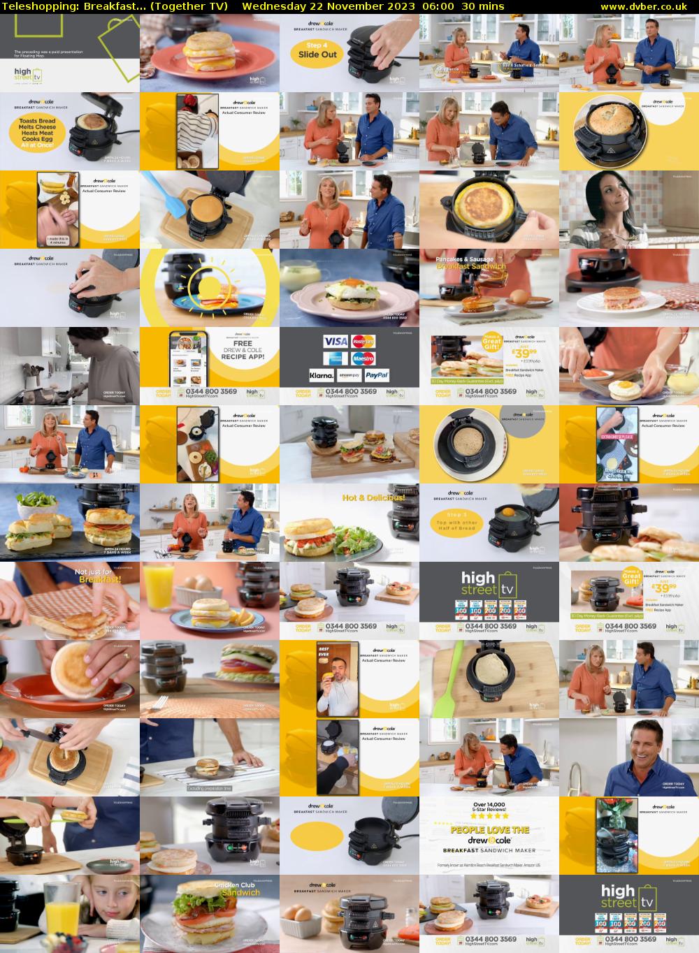 Teleshopping: Breakfast... (Together TV) Wednesday 22 November 2023 06:00 - 06:30