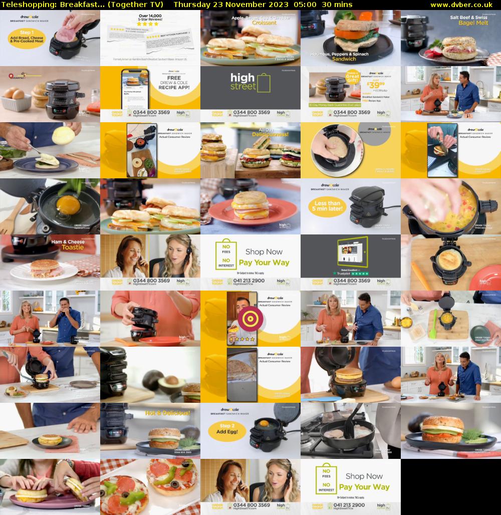 Teleshopping: Breakfast... (Together TV) Thursday 23 November 2023 05:00 - 05:30