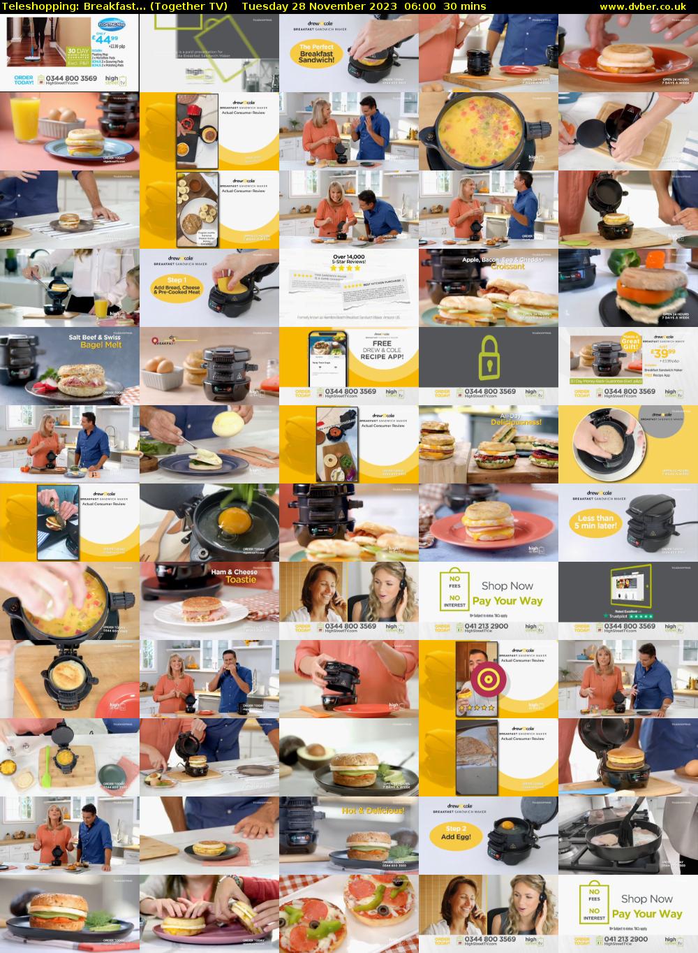Teleshopping: Breakfast... (Together TV) Tuesday 28 November 2023 06:00 - 06:30