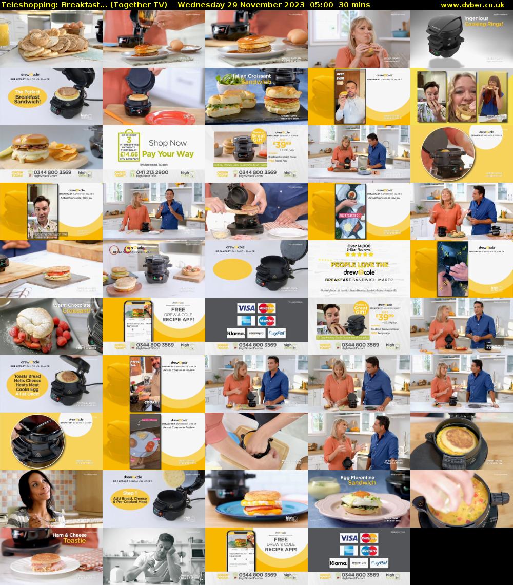 Teleshopping: Breakfast... (Together TV) Wednesday 29 November 2023 05:00 - 05:30