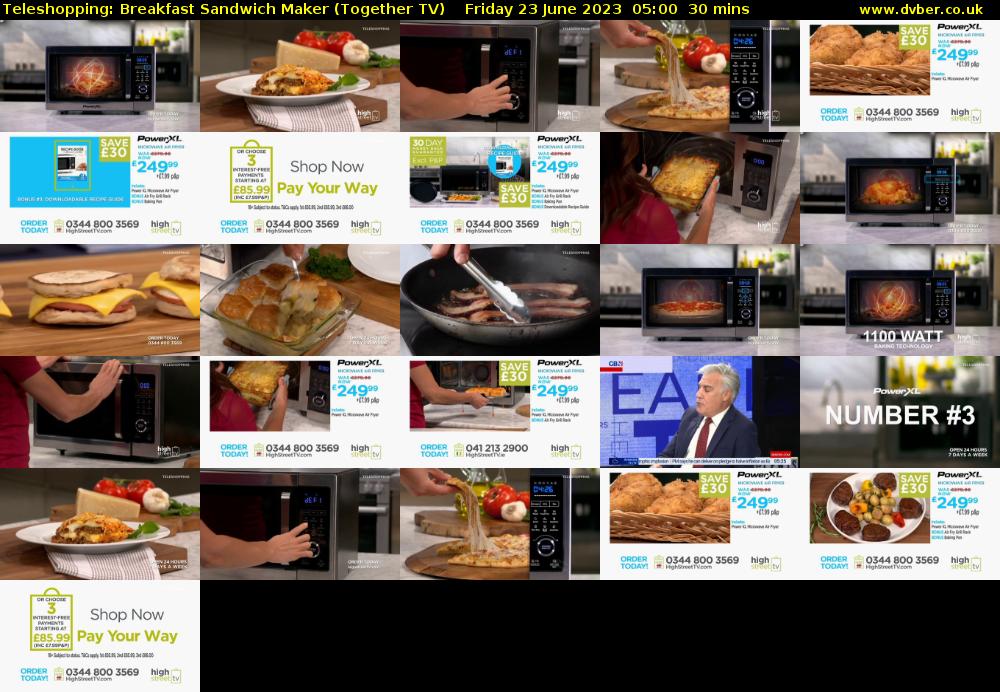 Teleshopping: Breakfast Sandwich Maker (Together TV) Friday 23 June 2023 05:00 - 05:30