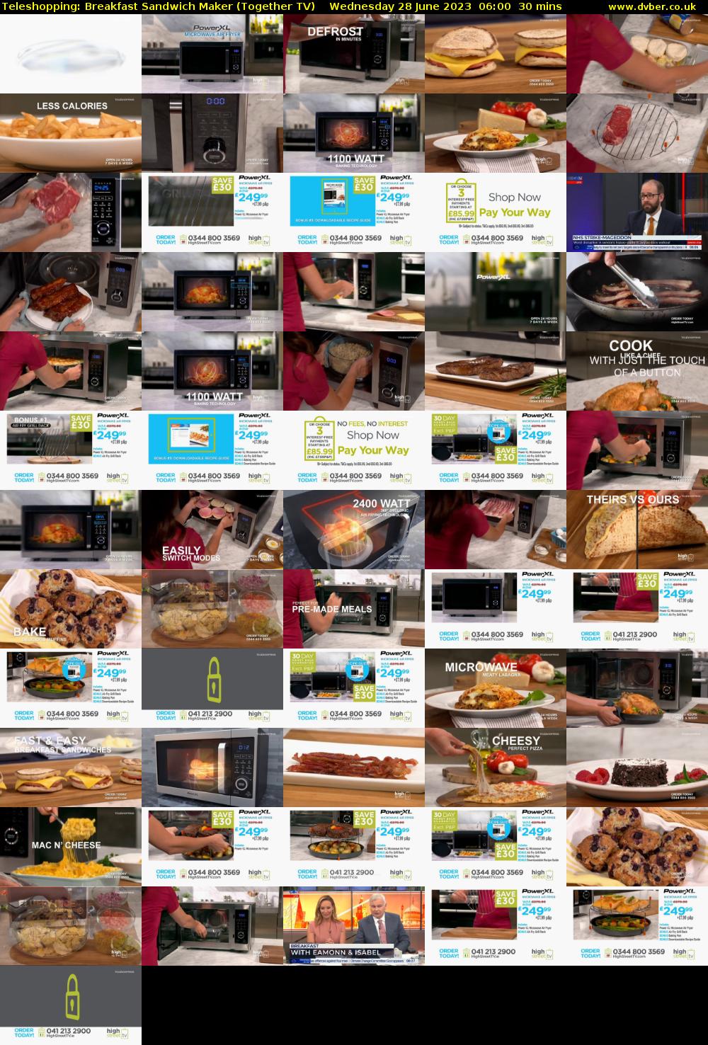 Teleshopping: Breakfast Sandwich Maker (Together TV) Wednesday 28 June 2023 06:00 - 06:30