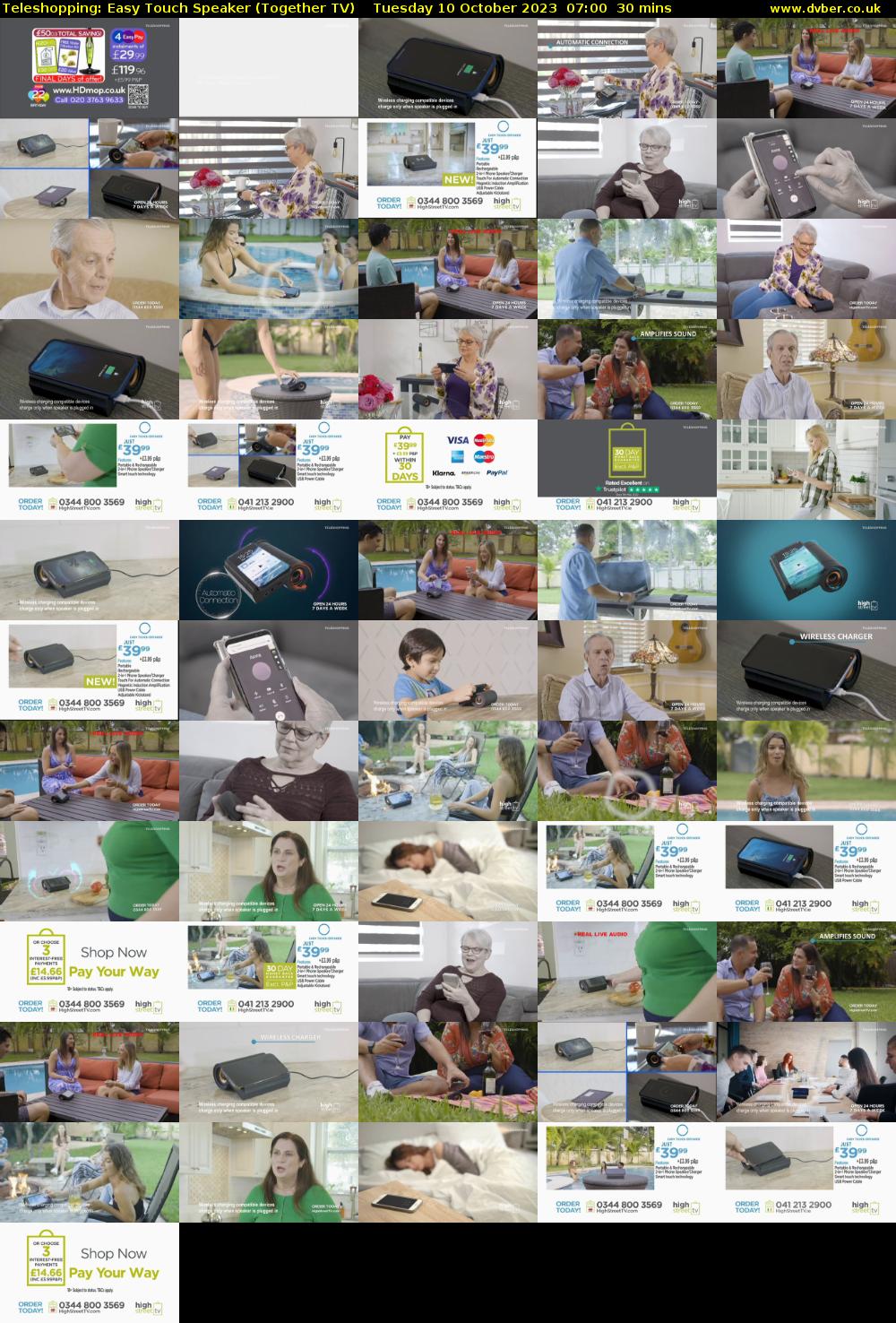 Teleshopping: Easy Touch Speaker (Together TV) Tuesday 10 October 2023 07:00 - 07:30