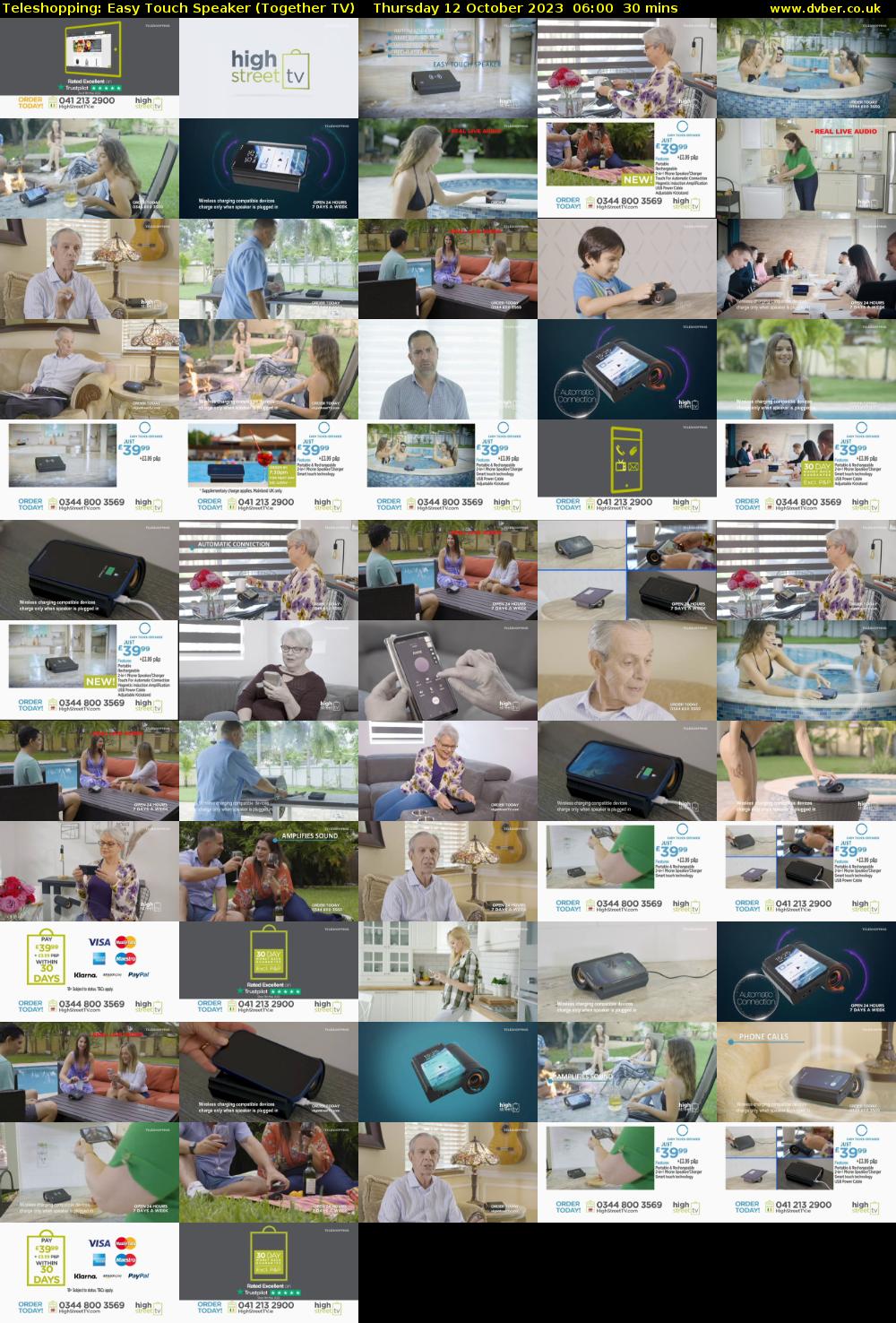 Teleshopping: Easy Touch Speaker (Together TV) Thursday 12 October 2023 06:00 - 06:30
