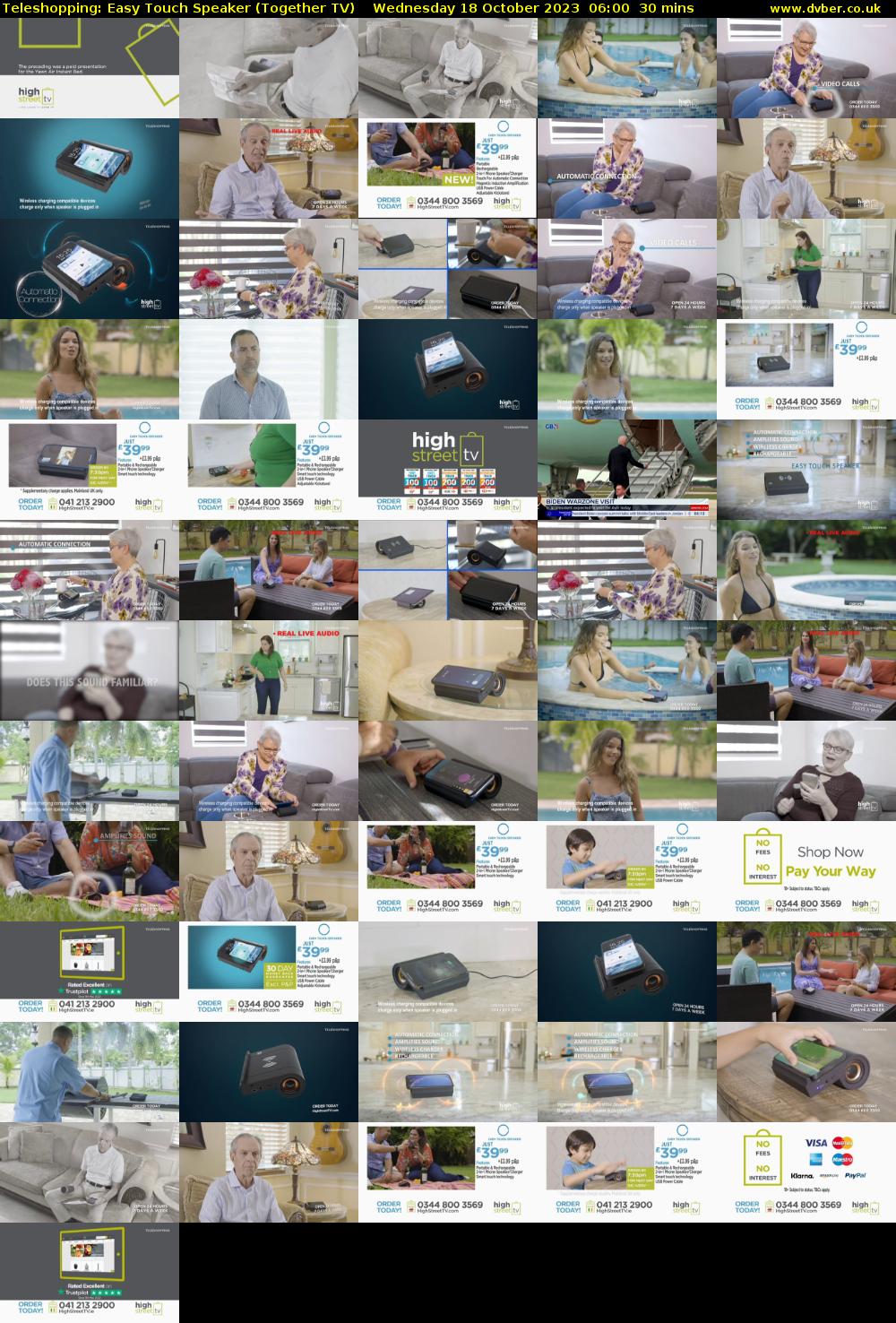 Teleshopping: Easy Touch Speaker (Together TV) Wednesday 18 October 2023 06:00 - 06:30