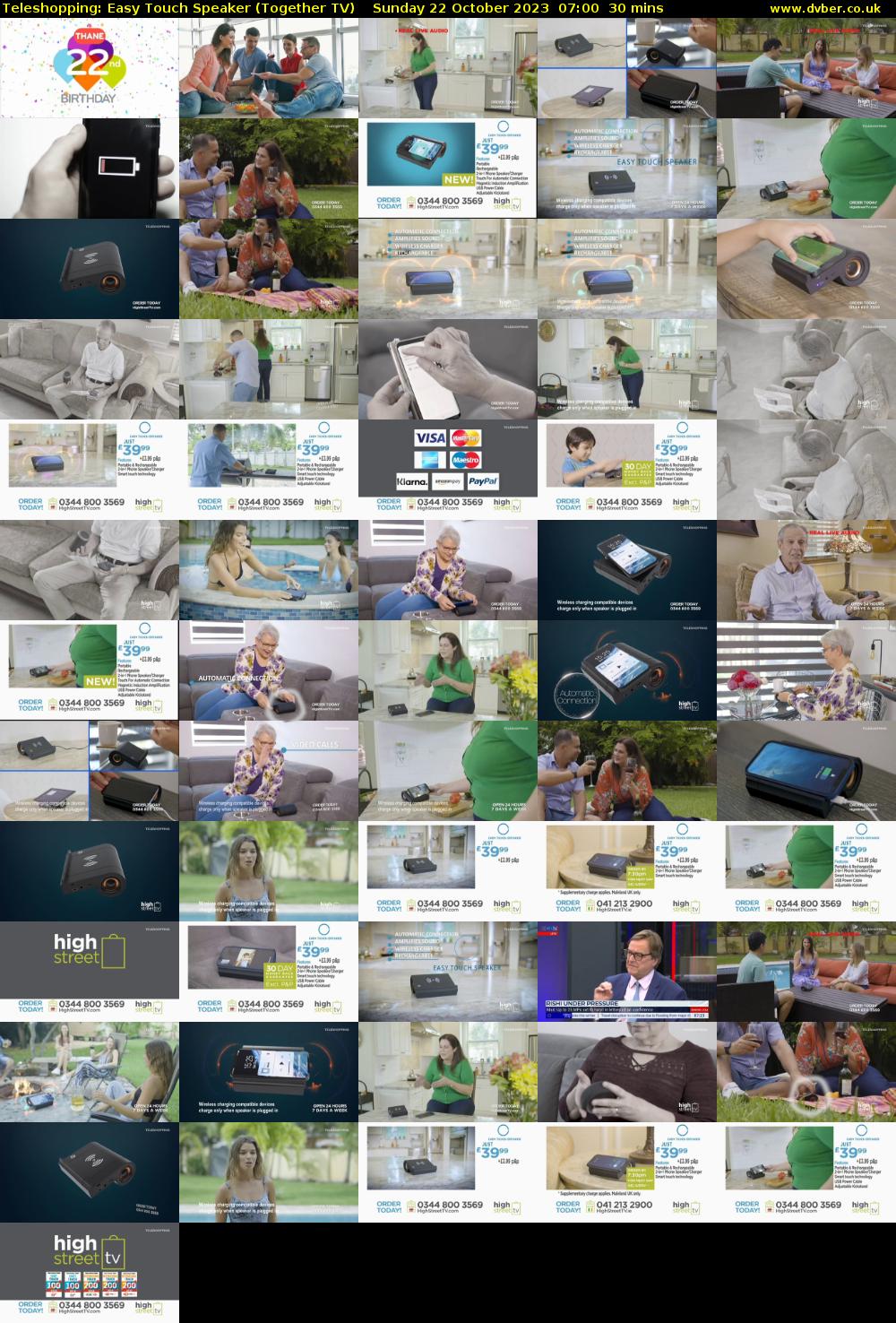 Teleshopping: Easy Touch Speaker (Together TV) Sunday 22 October 2023 07:00 - 07:30