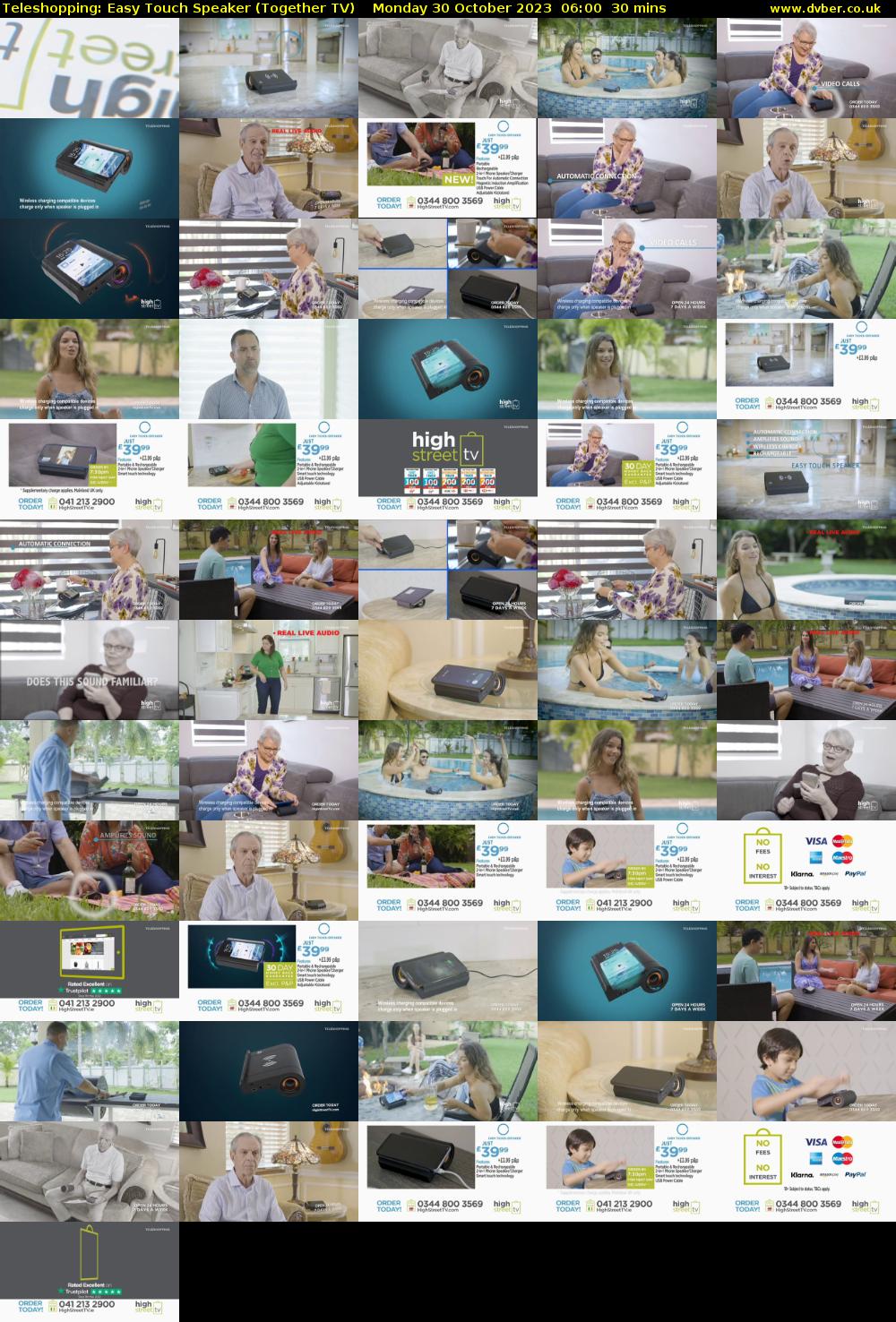 Teleshopping: Easy Touch Speaker (Together TV) Monday 30 October 2023 06:00 - 06:30