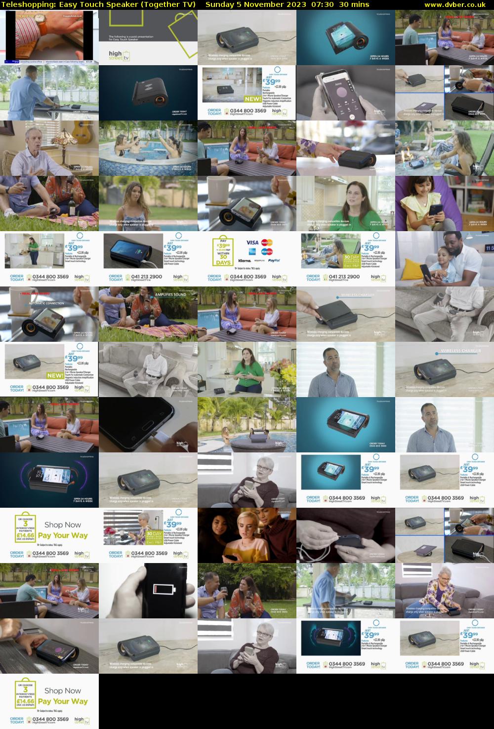 Teleshopping: Easy Touch Speaker (Together TV) Sunday 5 November 2023 07:30 - 08:00