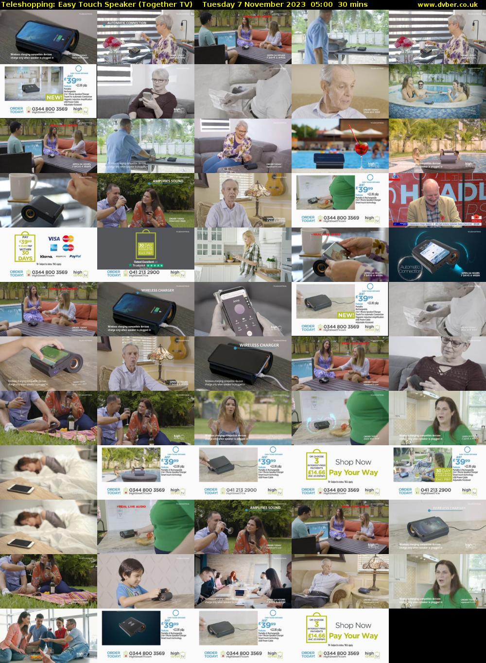 Teleshopping: Easy Touch Speaker (Together TV) Tuesday 7 November 2023 05:00 - 05:30