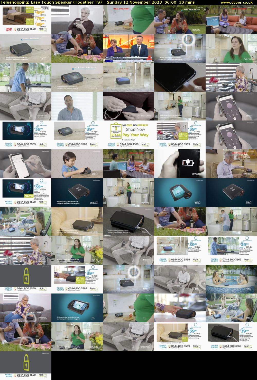 Teleshopping: Easy Touch Speaker (Together TV) Sunday 12 November 2023 06:00 - 06:30