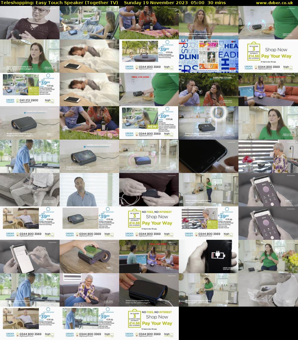 Teleshopping: Easy Touch Speaker (Together TV) Sunday 19 November 2023 05:00 - 05:30