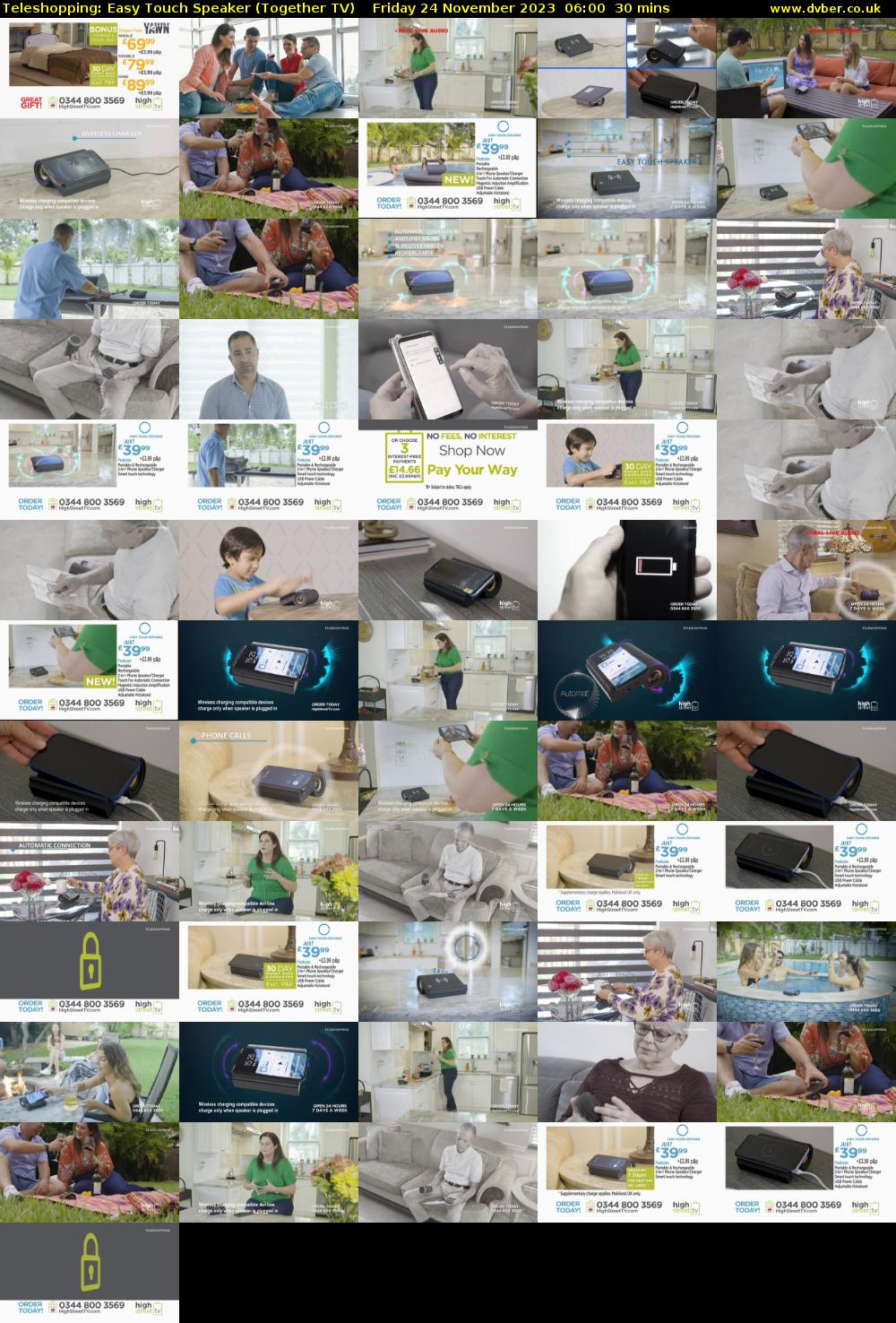 Teleshopping: Easy Touch Speaker (Together TV) Friday 24 November 2023 06:00 - 06:30
