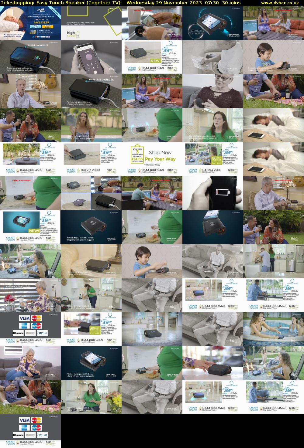 Teleshopping: Easy Touch Speaker (Together TV) Wednesday 29 November 2023 07:30 - 08:00