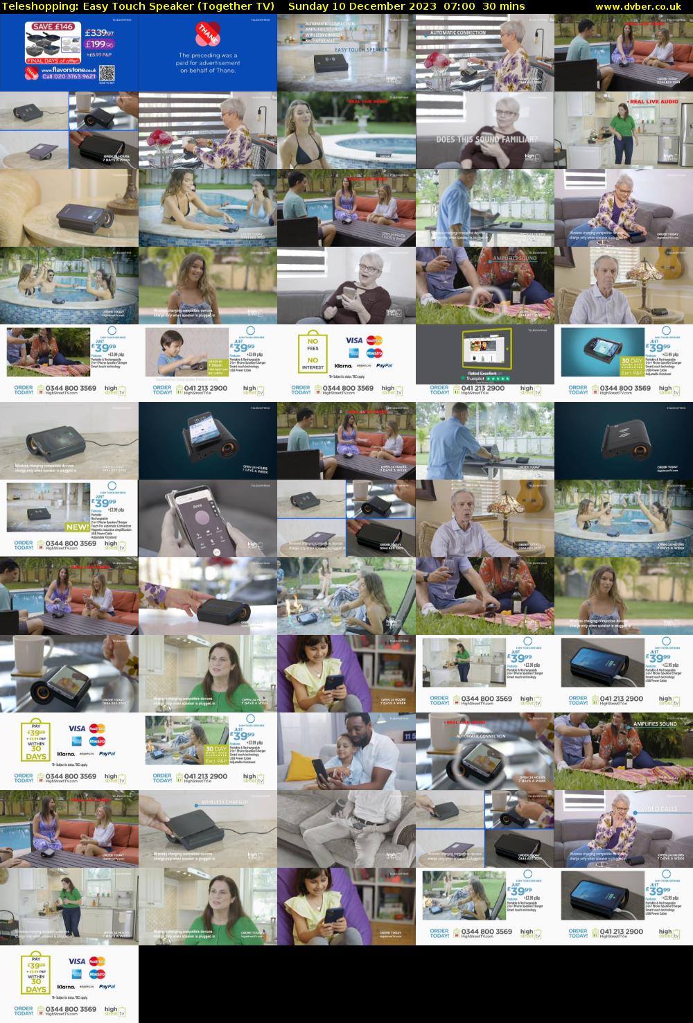 Teleshopping: Easy Touch Speaker (Together TV) Sunday 10 December 2023 07:00 - 07:30