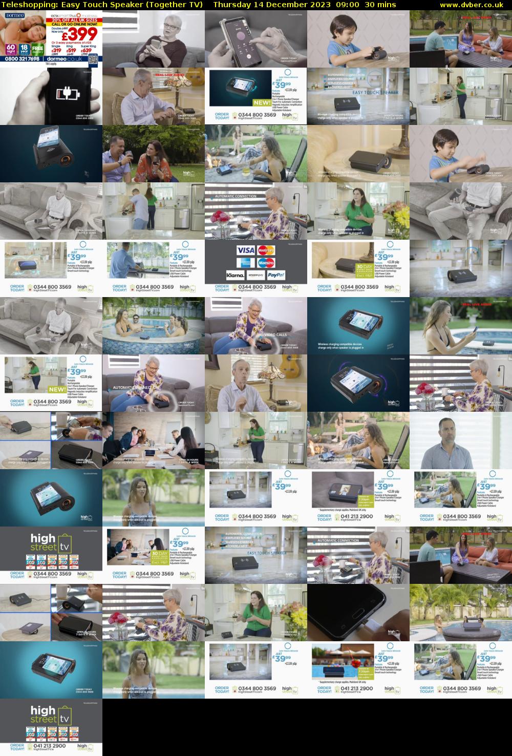 Teleshopping: Easy Touch Speaker (Together TV) Thursday 14 December 2023 09:00 - 09:30