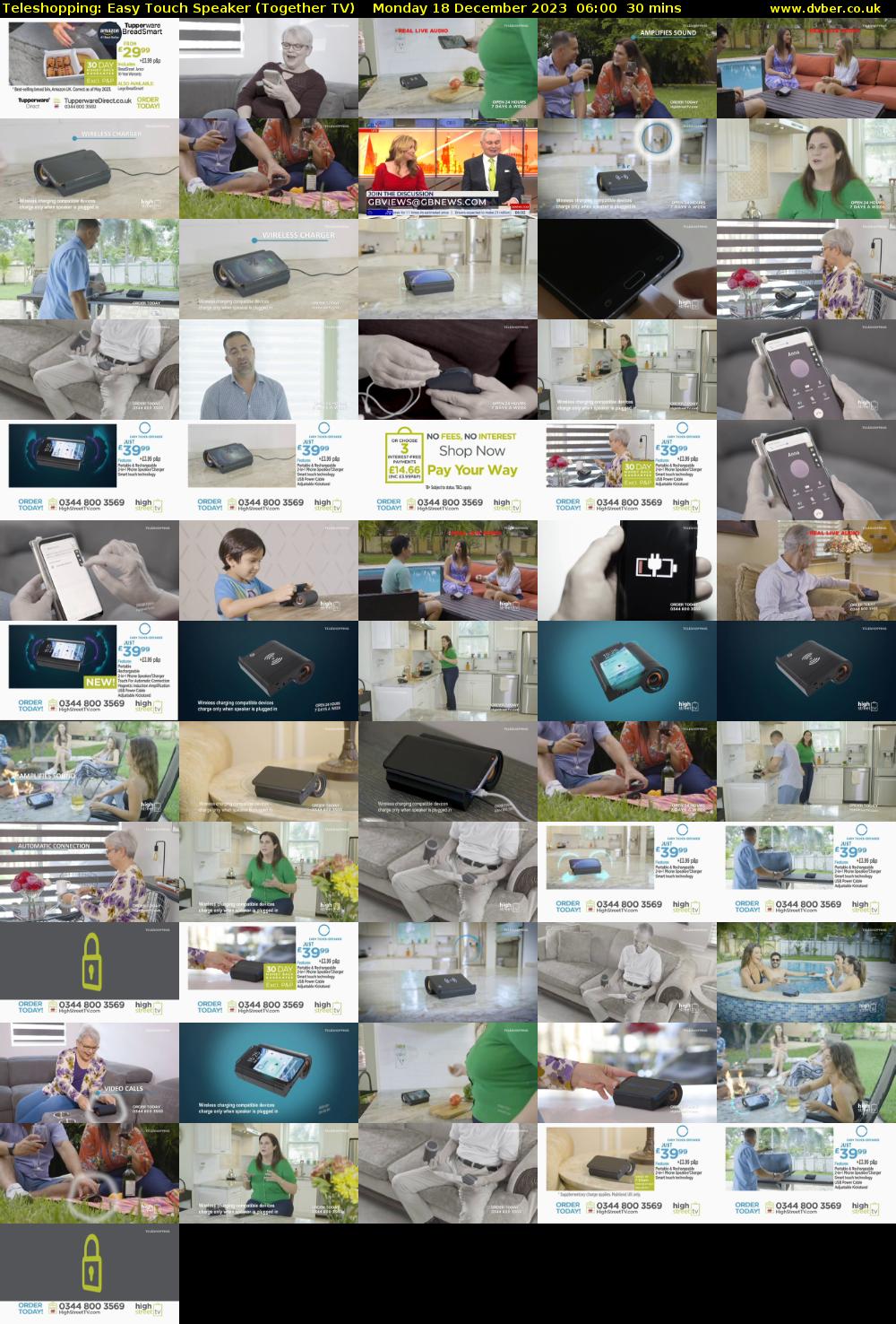Teleshopping: Easy Touch Speaker (Together TV) Monday 18 December 2023 06:00 - 06:30
