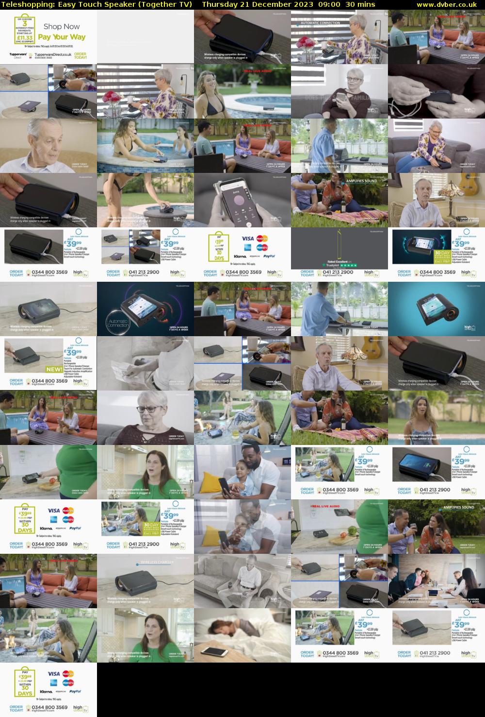 Teleshopping: Easy Touch Speaker (Together TV) Thursday 21 December 2023 09:00 - 09:30