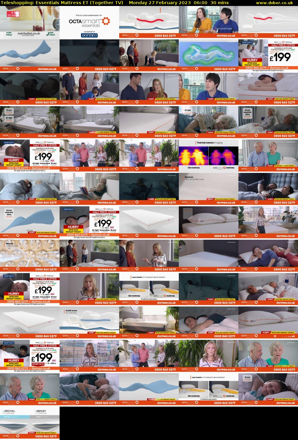 Teleshopping: Essentials Mattress ET (Together TV) Monday 27 February 2023 06:00 - 06:30
