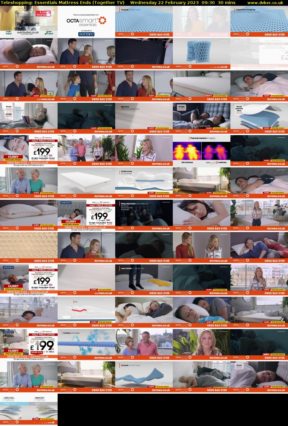 Teleshopping: Essentials Mattress Ends (Together TV) Wednesday 22 February 2023 09:30 - 10:00