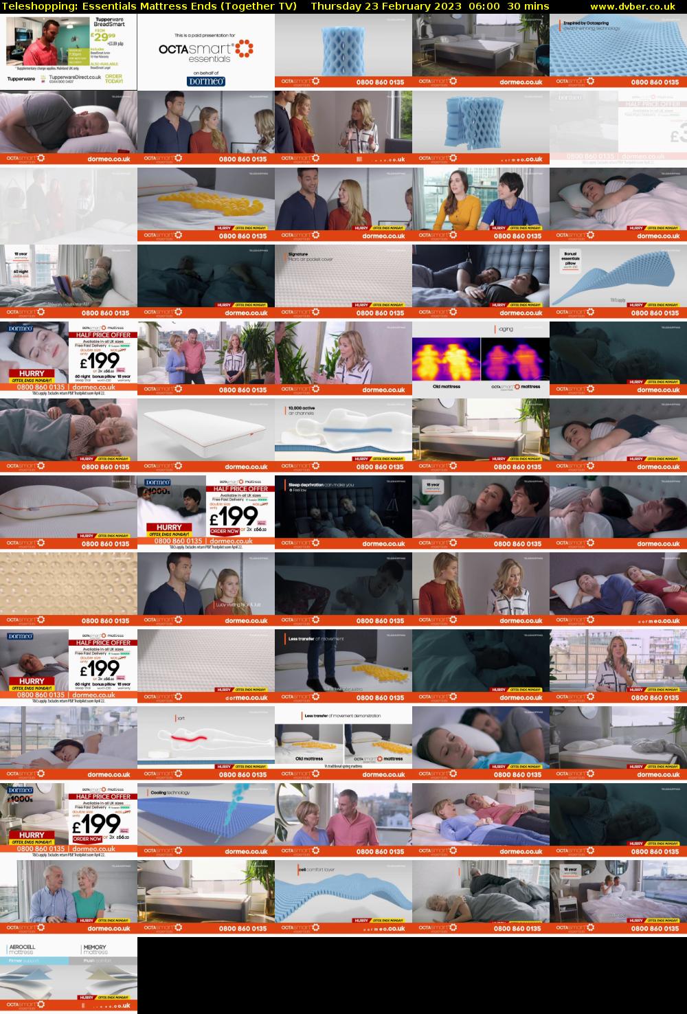 Teleshopping: Essentials Mattress Ends (Together TV) Thursday 23 February 2023 06:00 - 06:30