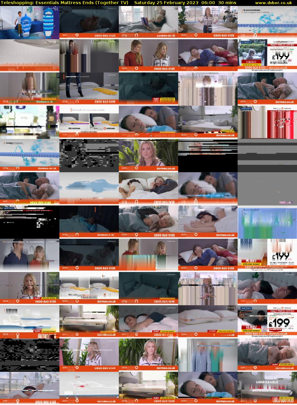 Teleshopping: Essentials Mattress Ends (Together TV) Saturday 25 February 2023 06:00 - 06:30