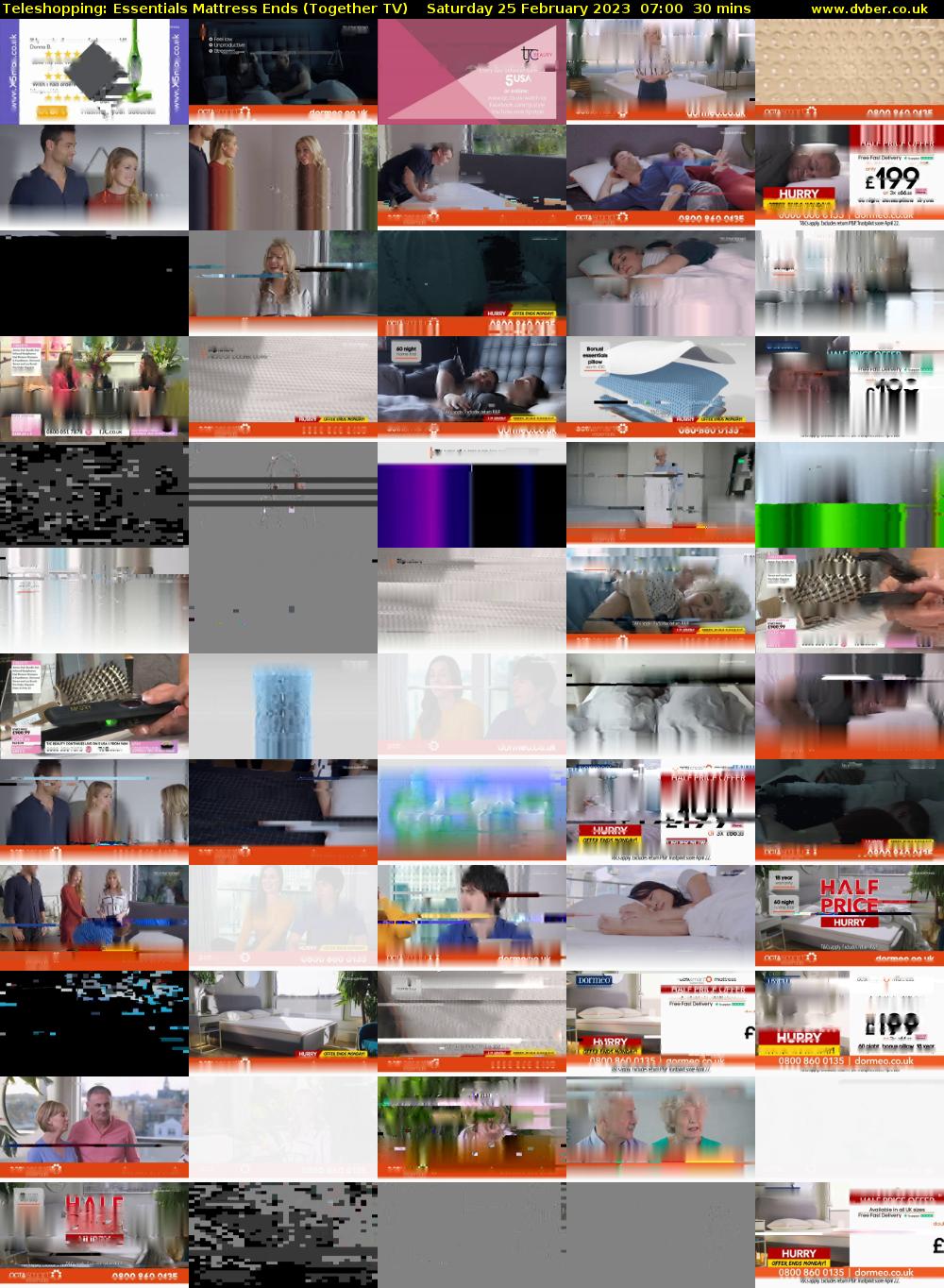 Teleshopping: Essentials Mattress Ends (Together TV) Saturday 25 February 2023 07:00 - 07:30