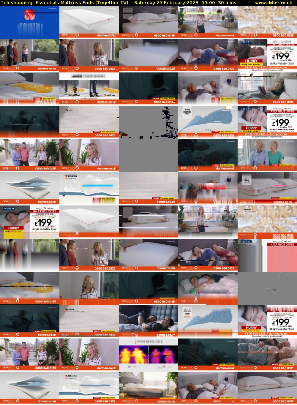 Teleshopping: Essentials Mattress Ends (Together TV) Saturday 25 February 2023 09:00 - 09:30