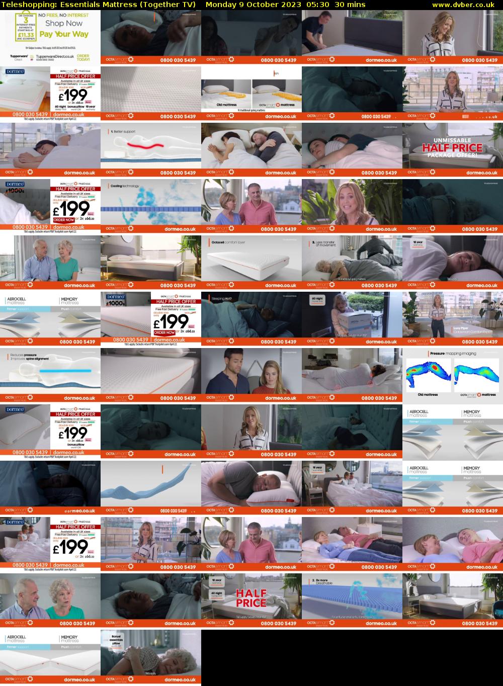 Teleshopping: Essentials Mattress (Together TV) Monday 9 October 2023 05:30 - 06:00