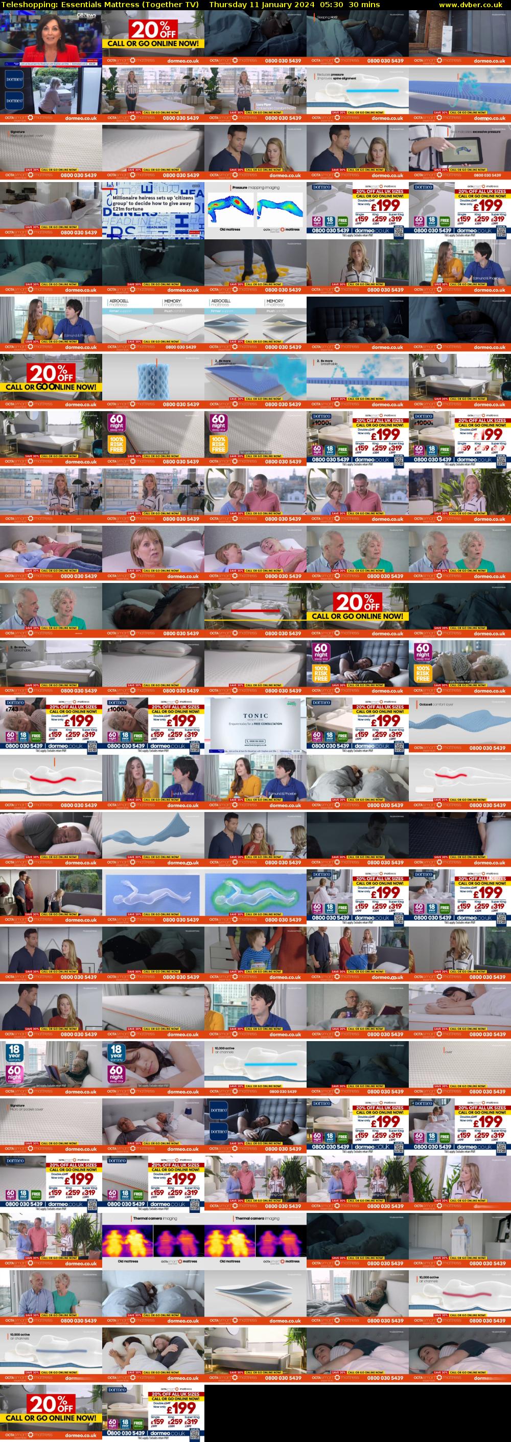 Teleshopping: Essentials Mattress (Together TV) Thursday 11 January 2024 05:30 - 06:00