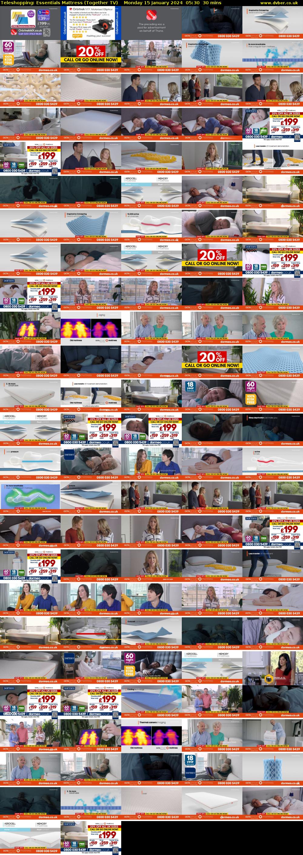 Teleshopping: Essentials Mattress (Together TV) Monday 15 January 2024 05:30 - 06:00