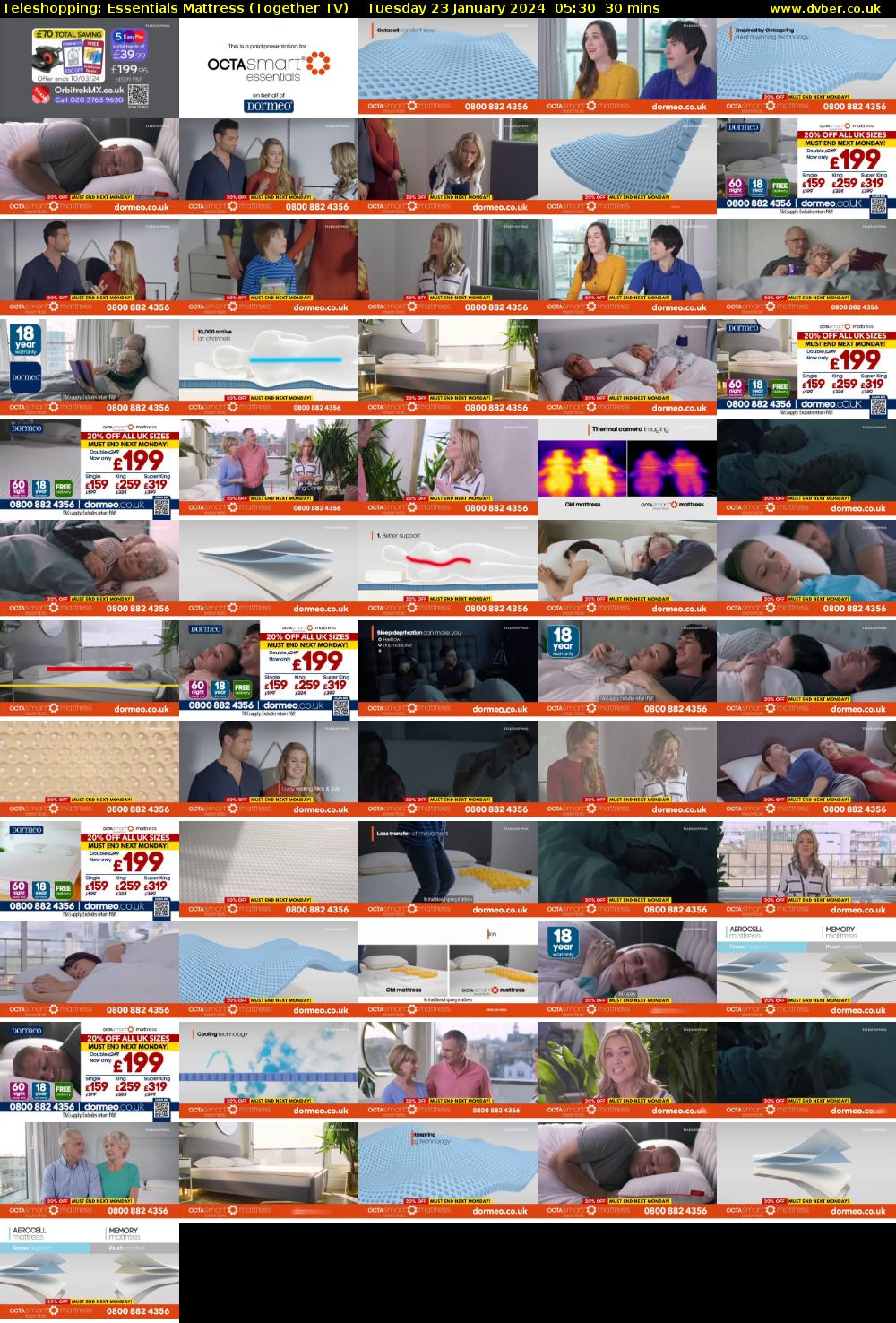 Teleshopping: Essentials Mattress (Together TV) Tuesday 23 January 2024 05:30 - 06:00
