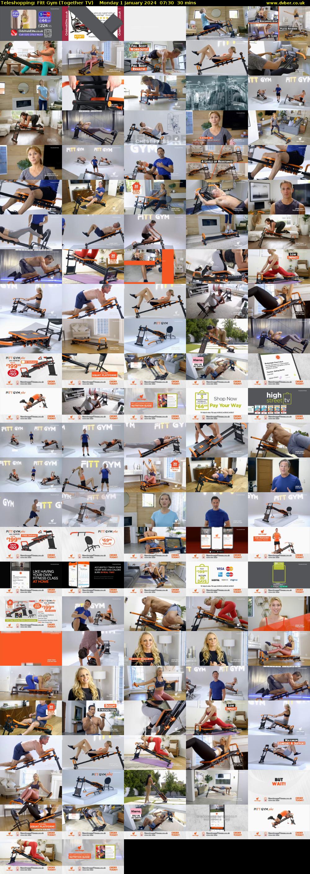 Teleshopping: Fitt Gym (Together TV) Monday 1 January 2024 07:30 - 08:00