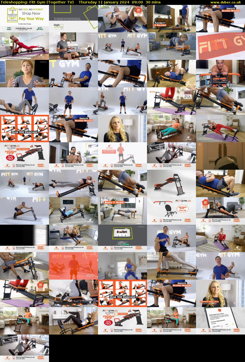 Teleshopping: Fitt Gym (Together TV) Thursday 11 January 2024 09:00 - 09:30