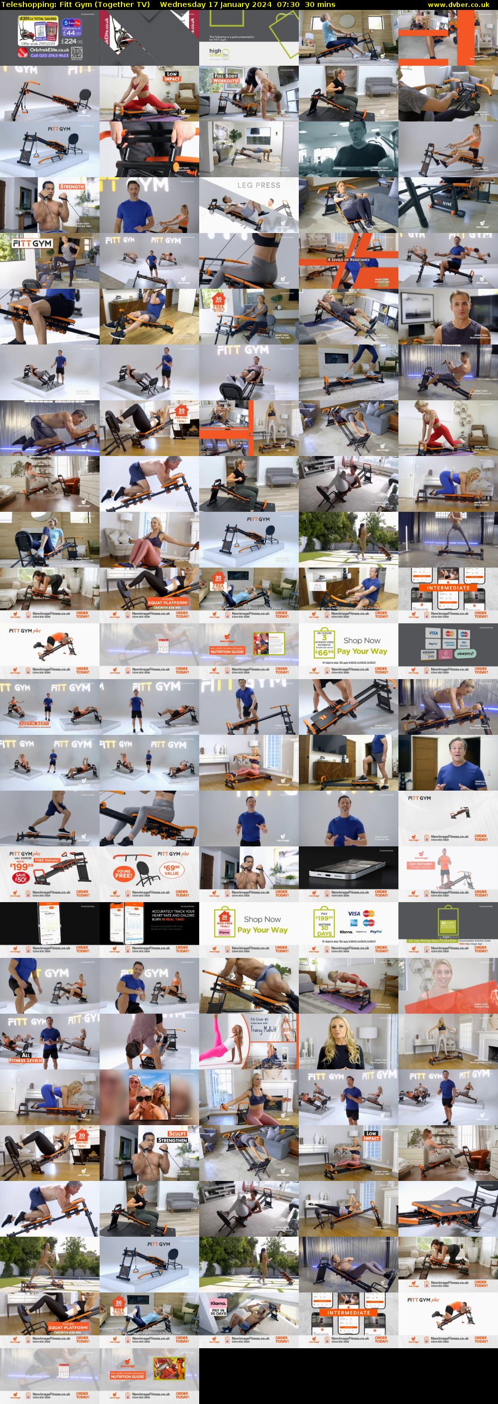 Teleshopping: Fitt Gym (Together TV) Wednesday 17 January 2024 07:30 - 08:00