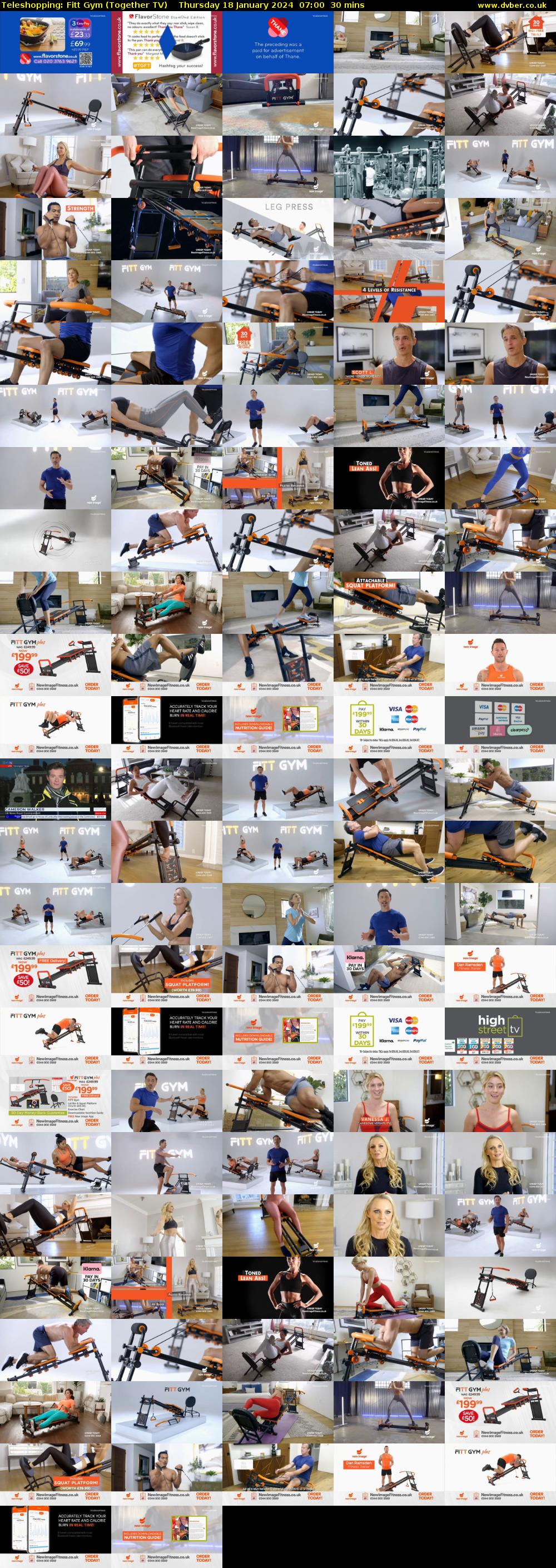 Teleshopping: Fitt Gym (Together TV) Thursday 18 January 2024 07:00 - 07:30