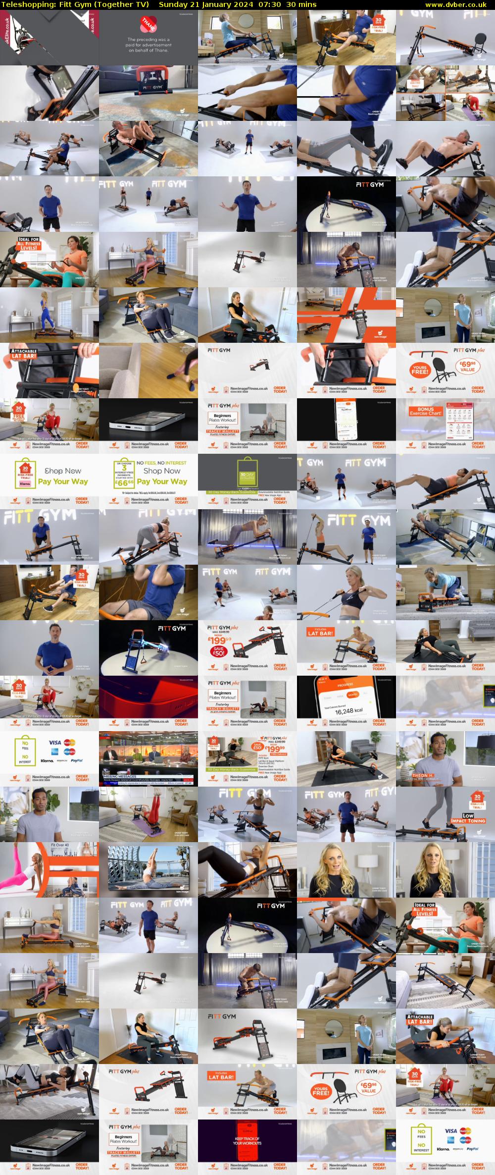 Teleshopping: Fitt Gym (Together TV) Sunday 21 January 2024 07:30 - 08:00