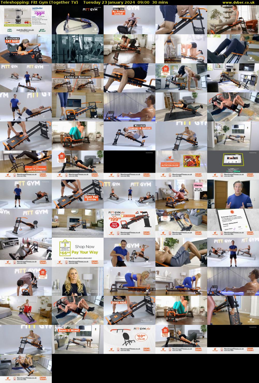 Teleshopping: Fitt Gym (Together TV) Tuesday 23 January 2024 09:00 - 09:30