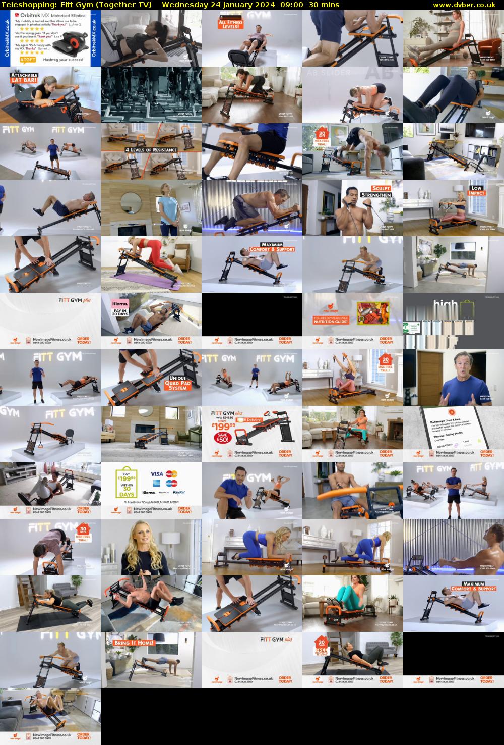 Teleshopping: Fitt Gym (Together TV) Wednesday 24 January 2024 09:00 - 09:30