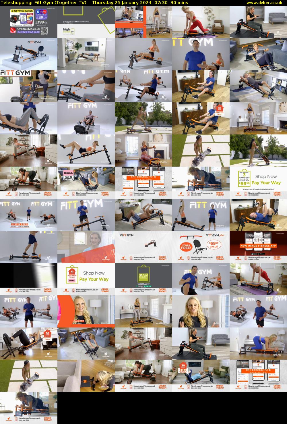 Teleshopping: Fitt Gym (Together TV) Thursday 25 January 2024 07:30 - 08:00